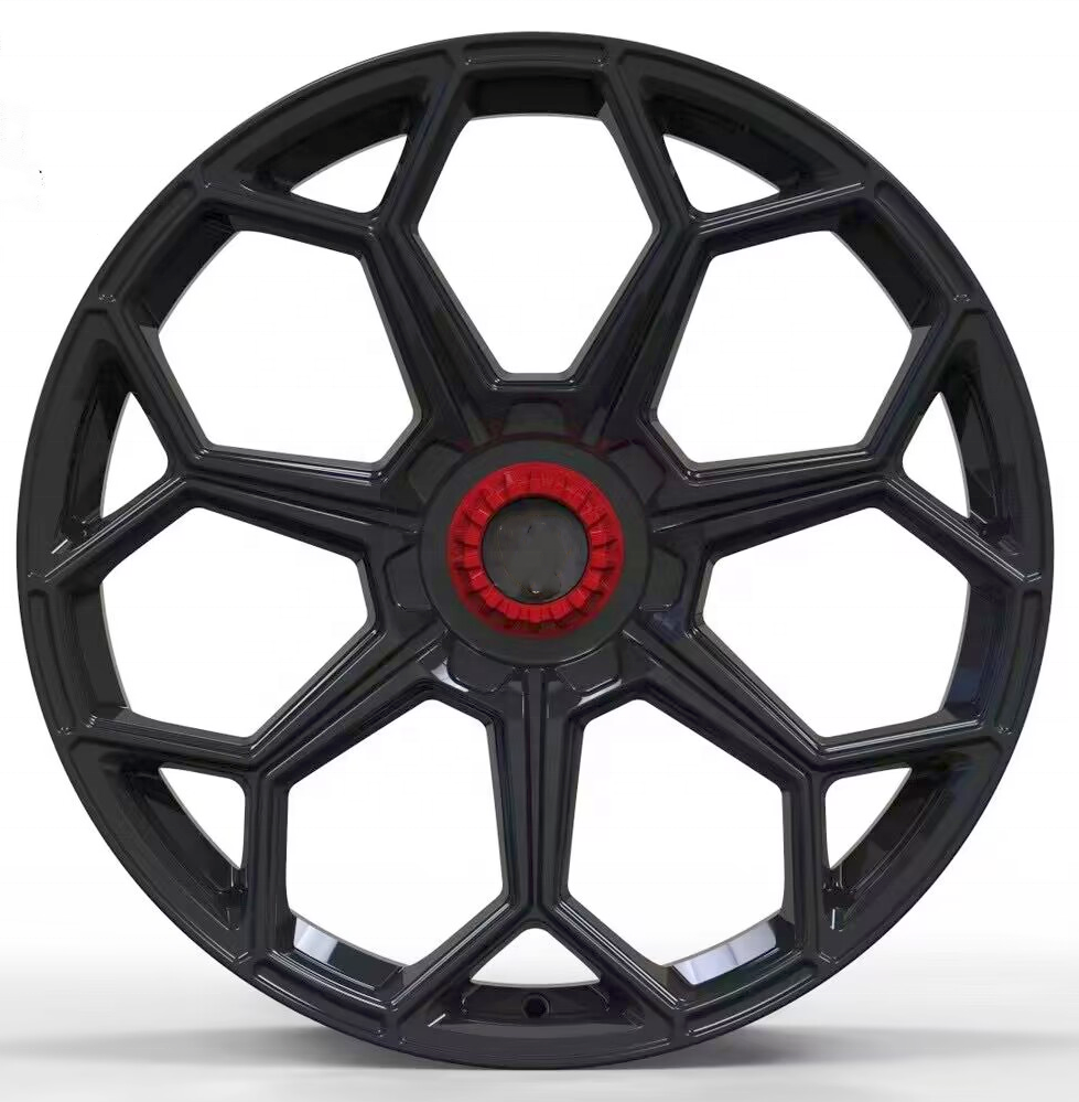 BOLUN Jantes 5x130 21 inch 7 Spoke Car Alloy Rims Star Gloss Black Forged Wheels for Lamborghini urus