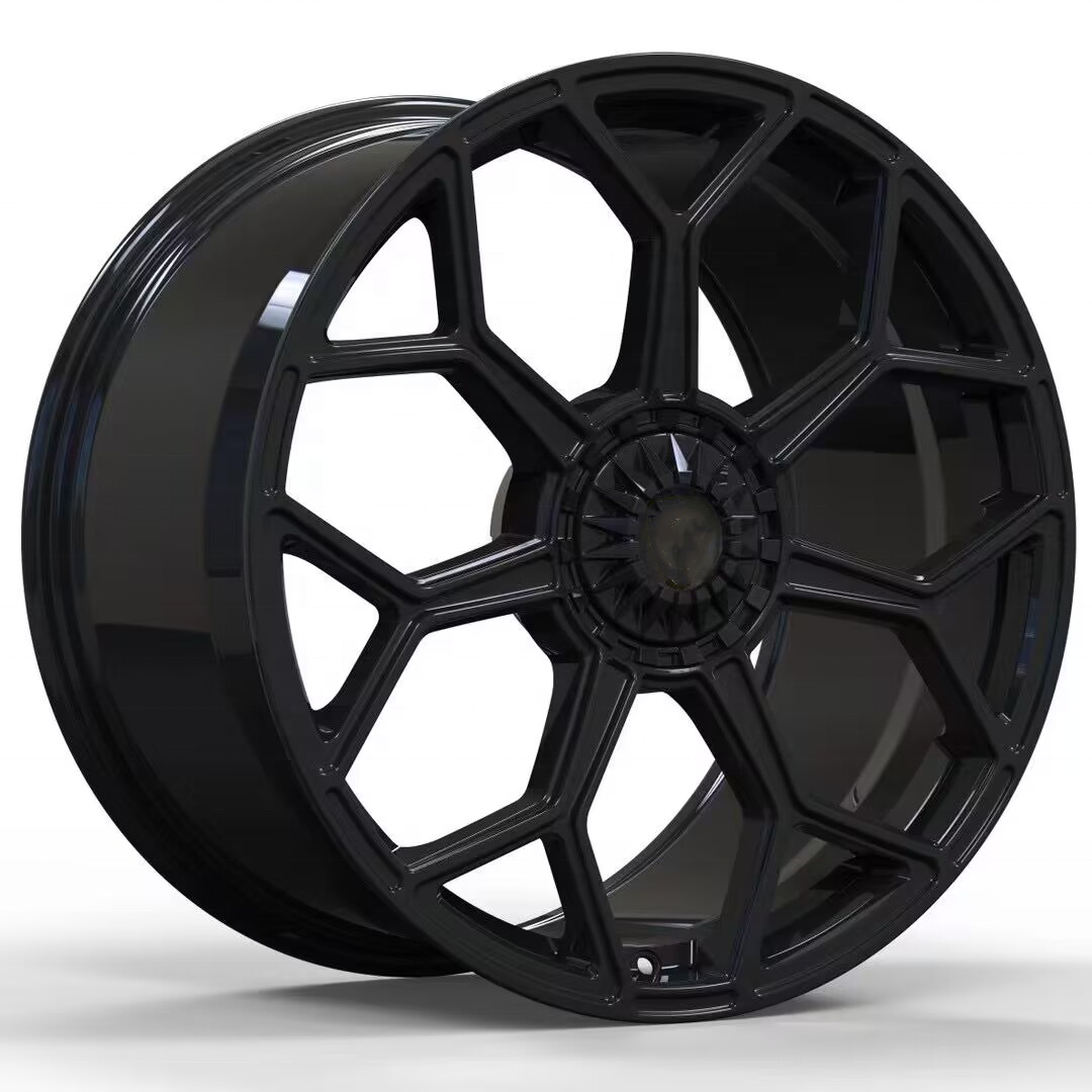 BOLUN Jantes 5x130 21 inch 7 Spoke Car Alloy Rims Star Gloss Black Forged Wheels for Lamborghini urus