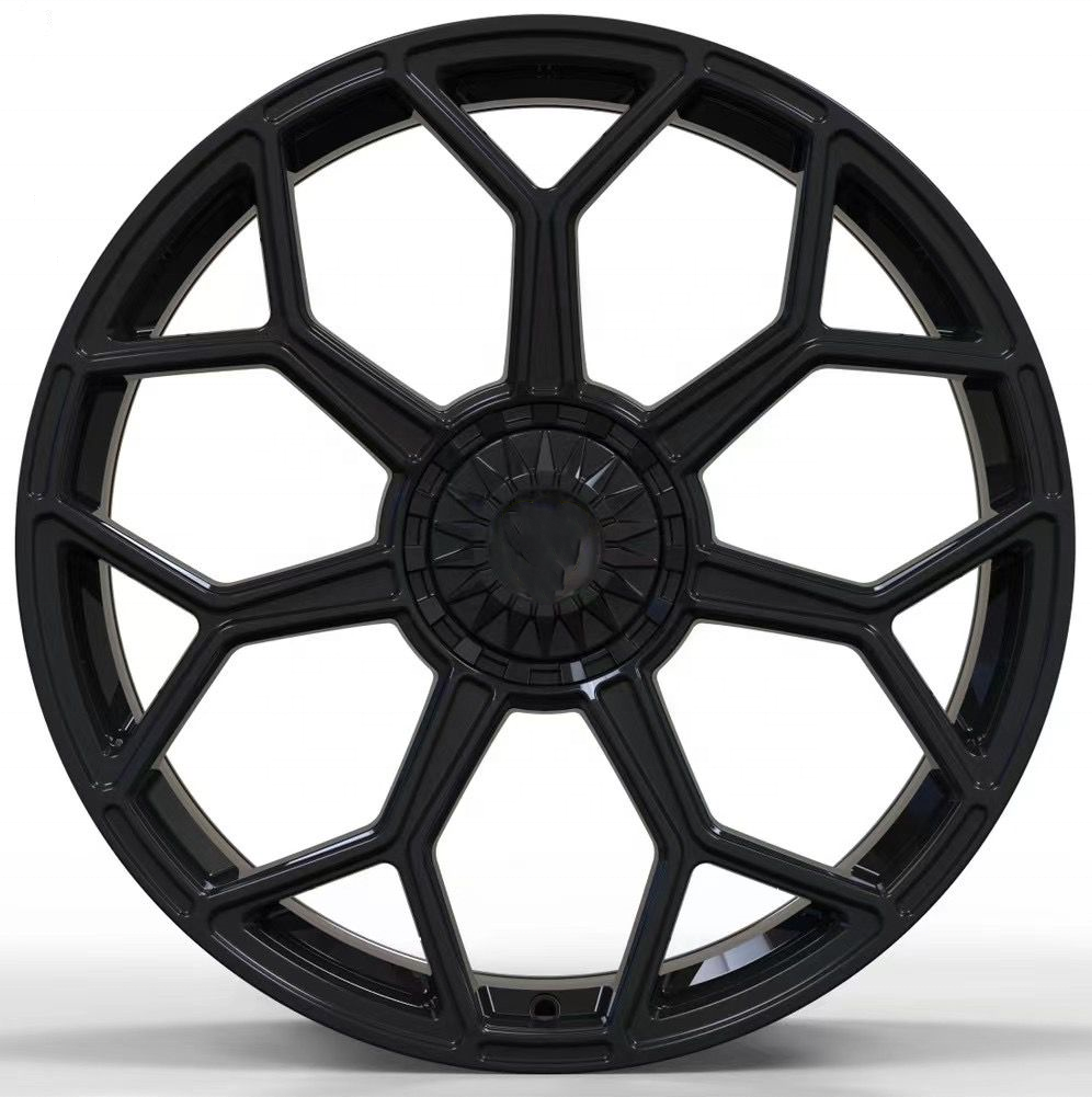 BOLUN Jantes 5x130 21 inch 7 Spoke Car Alloy Rims Star Gloss Black Forged Wheels for Lamborghini urus