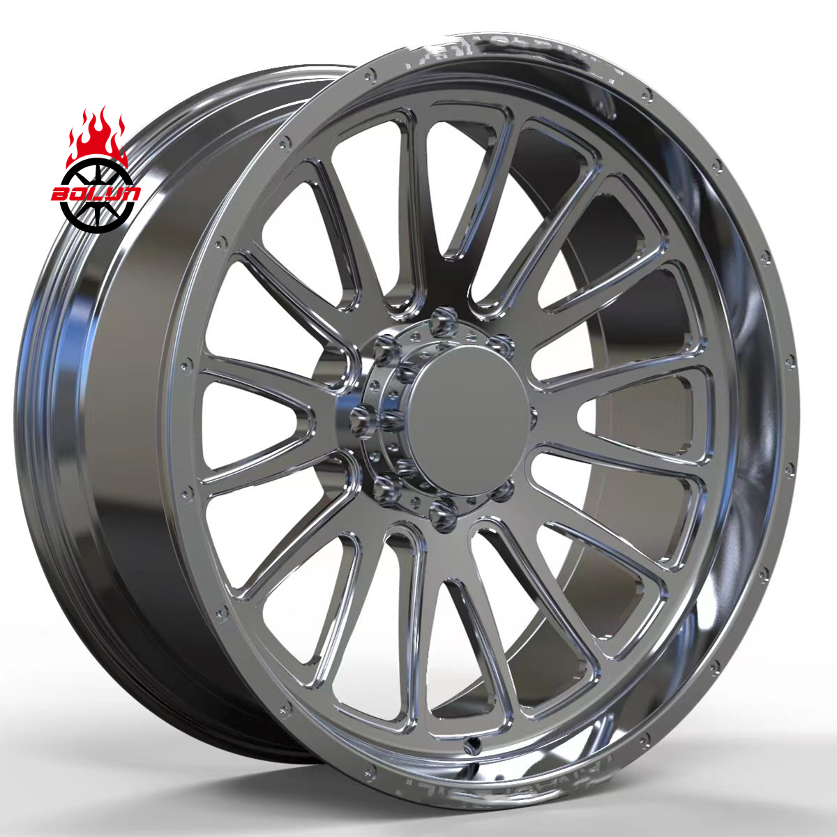 China custom 22x10 24x10 24x12 24x14 26x12 26x14 26x16 28x16 30x16 polished forged big truck wheels  for America