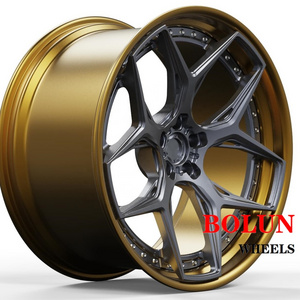 Deep Dish 18 19 20 21 22 23 24 inch 2 piece Concave custom forged alloy car wheels for Corvette