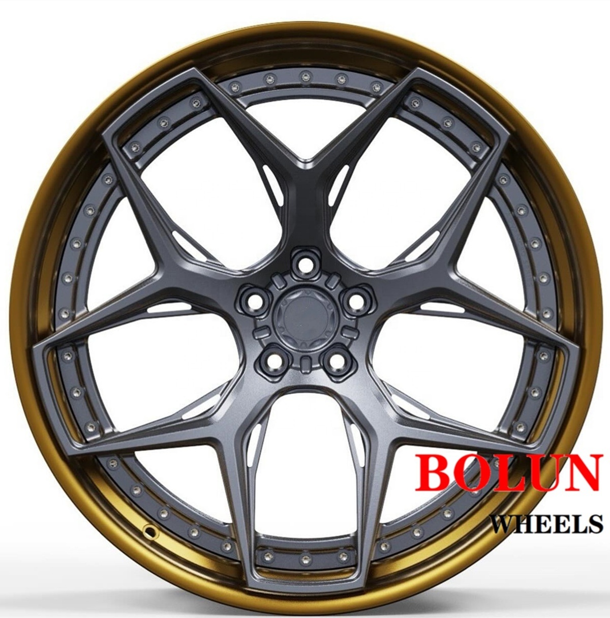 Deep Dish 18 19 20 21 22 23 24 inch 2 piece Concave custom forged alloy car wheels for Corvette