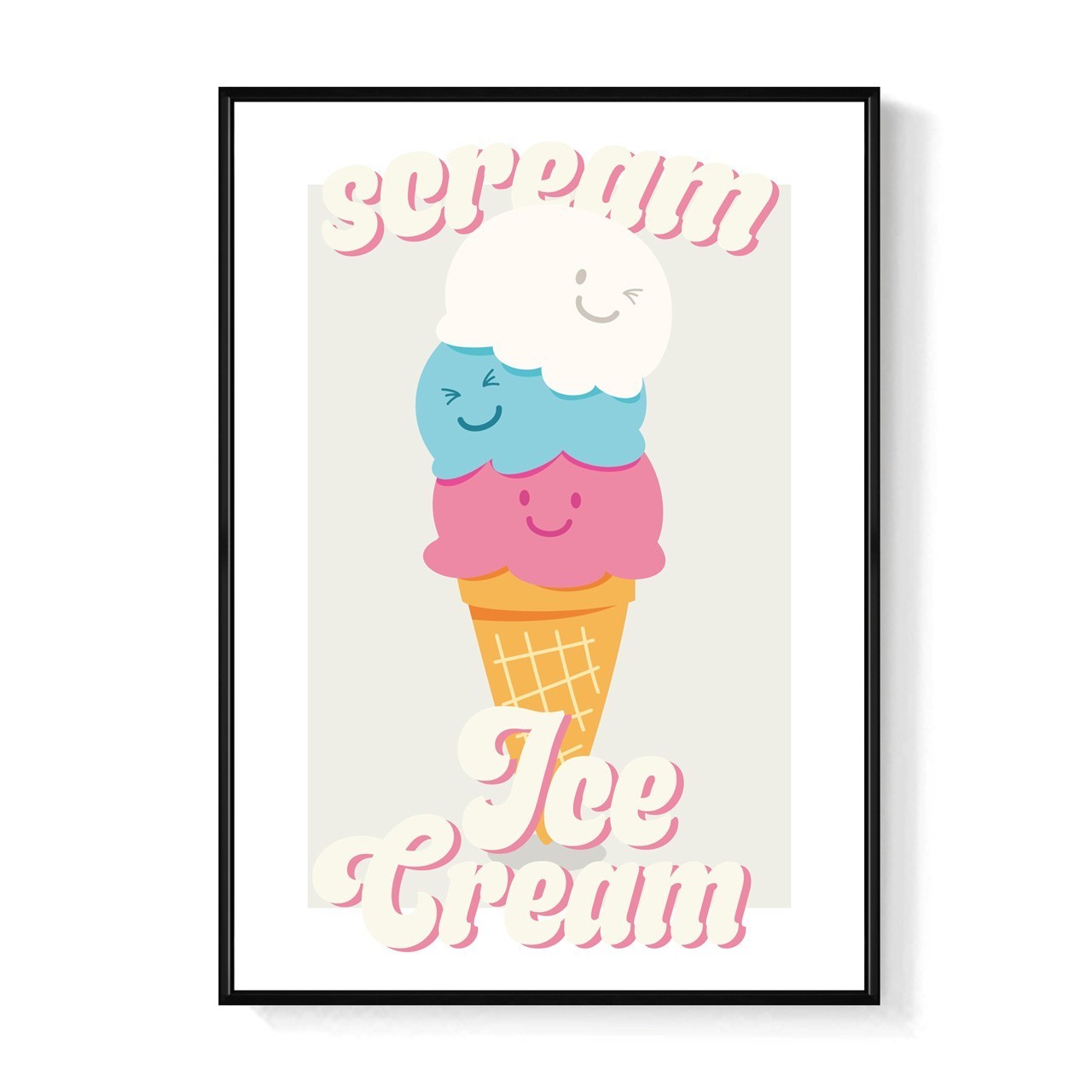 picture frames for canvas prints Ice cream art print framed illustration art Wall Art For Kids