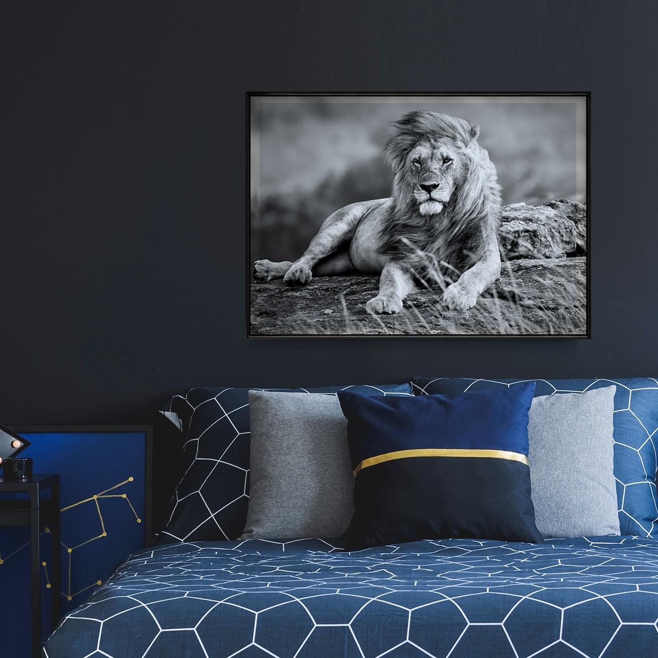 framed pictures for home decor lion painting with frame Printable Safari Lion Photo Bedroom wall art