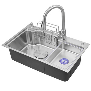 7545 high-capacity single bowl brushed handmade fregadero de cocina modern kitchen designs farm house kitchen sink