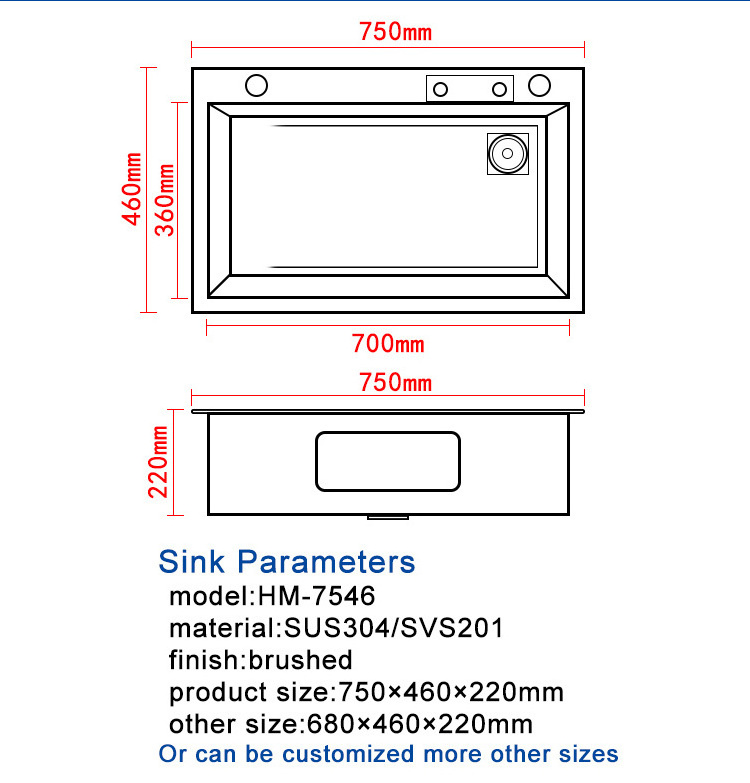 75x46 single slot gun grey handmade water fall kitchen sink with feiyu faucet thickening smart multifunction modern kitchen sink