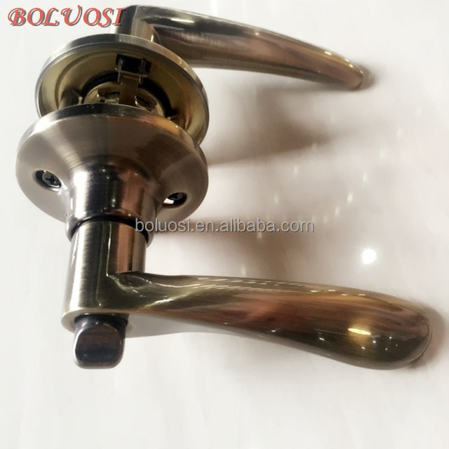 Free sample available aluminum zinc material privacy door locks lever set 200-20 AB BK