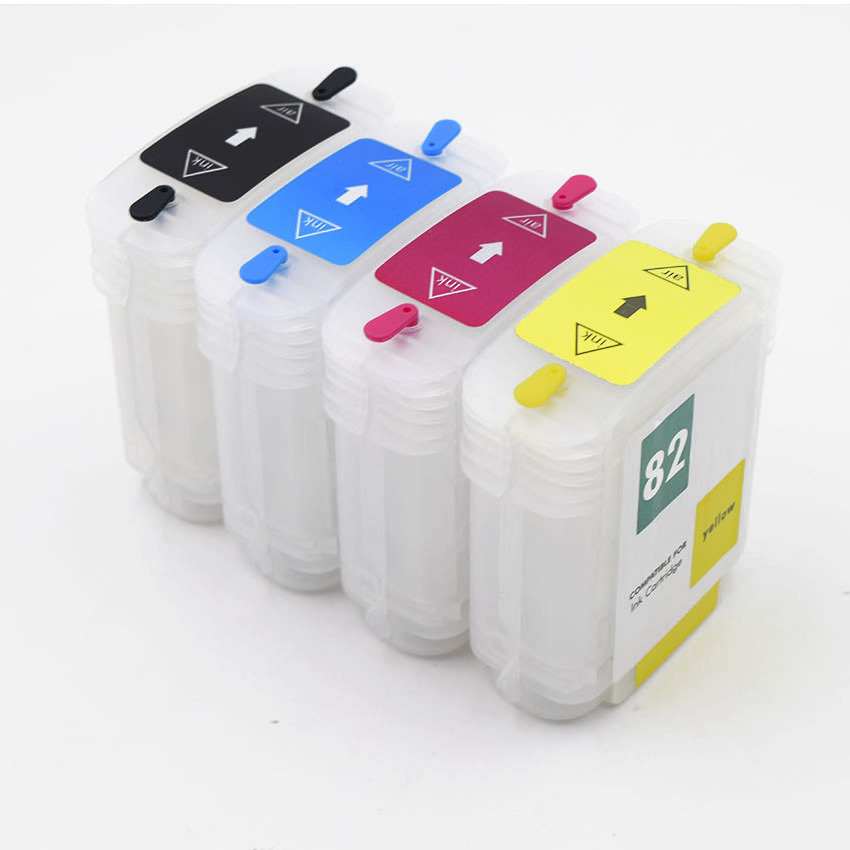 10 82 69ml 4Colors Refillable Ink Cartridge For HP Designjet DJ 510 500 800 HP500 HP510 HP10 HP82 Inkjet Plotter Printer