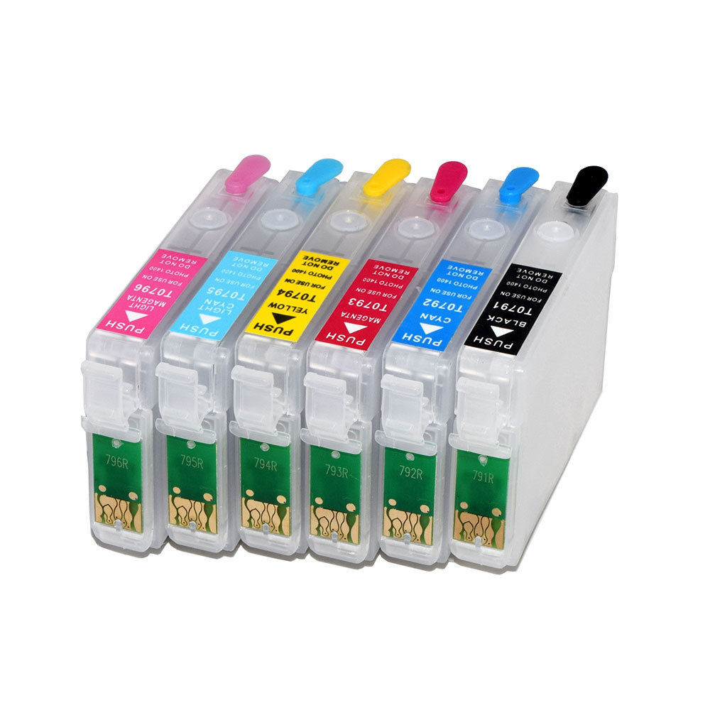 79 T0791 refillable ink cartridge for epson Stylus Photo 1400 1500W P50 Artisan 1430W PX650 px660 PX660 700W 710W 720WD printer