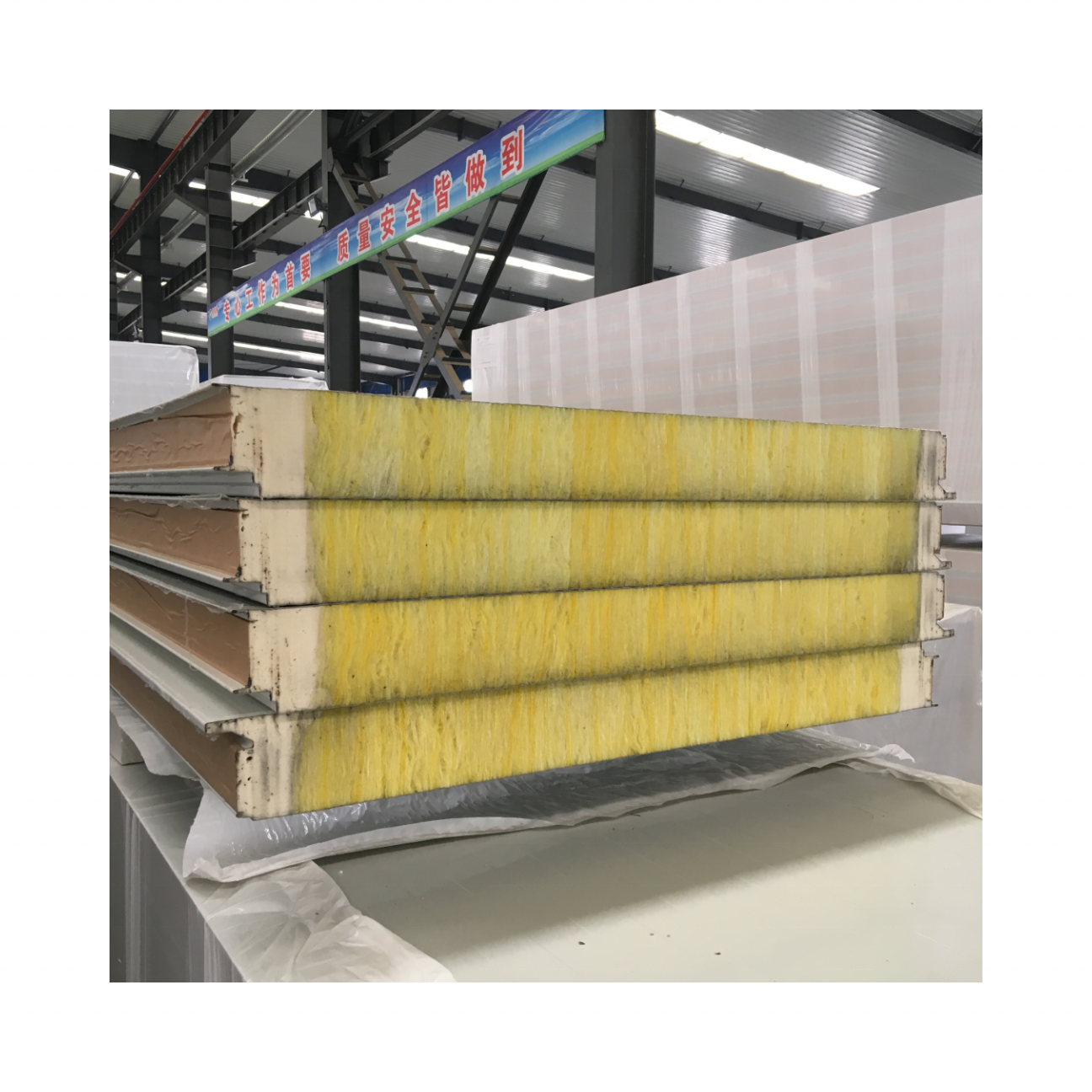 High Quality Color Steel 100mm Fireproof Soundproof Insulation Rock Wool PU EPS Sandwich Panels Warehouse for Walls and Roofs