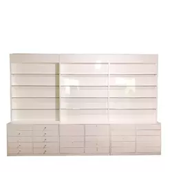 High quality popular Modern Design Nail Salon Furniture Polish Floor Standing Nail Rack With Drawers