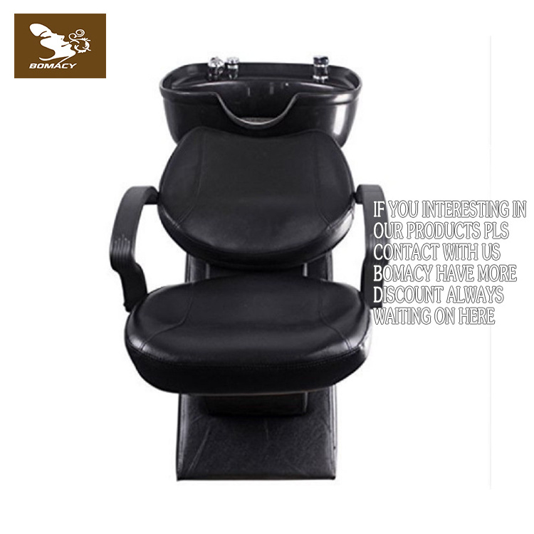 Bomacy Modern Classic Design Hair Salon Furniture Black Shampoo Chair with bowl