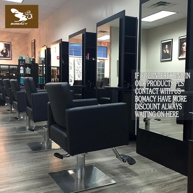 Newest design barber shop hair salon furniture double side  full body styling mirror station