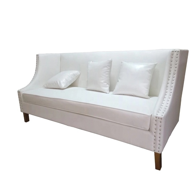 Bomacy Wholesale White Elegant Salon Furniture Triple Seats Waiting Sofa For Sale