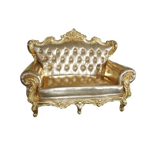 Bomacy Luxury King Queen Golden Beauty Salon Furniture Waiting Area Used Waiting Sofa