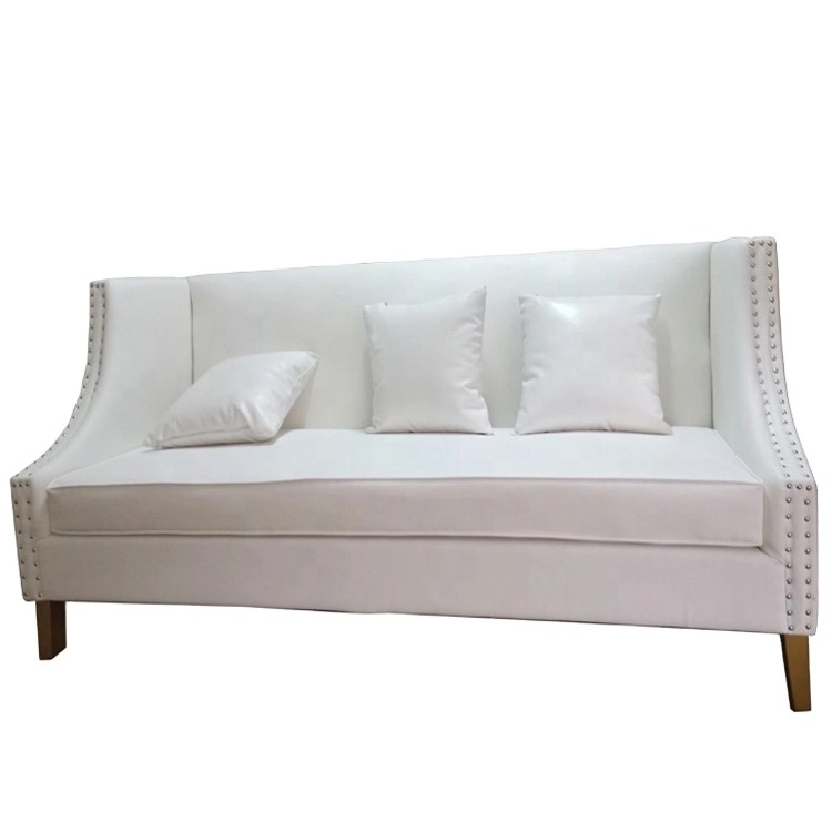 Bomacy Wholesale White Elegant Salon Furniture Triple Seats Waiting Sofa For Sale