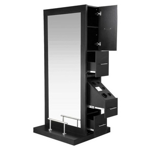 Newest design barber shop hair salon furniture double side  full body styling mirror station