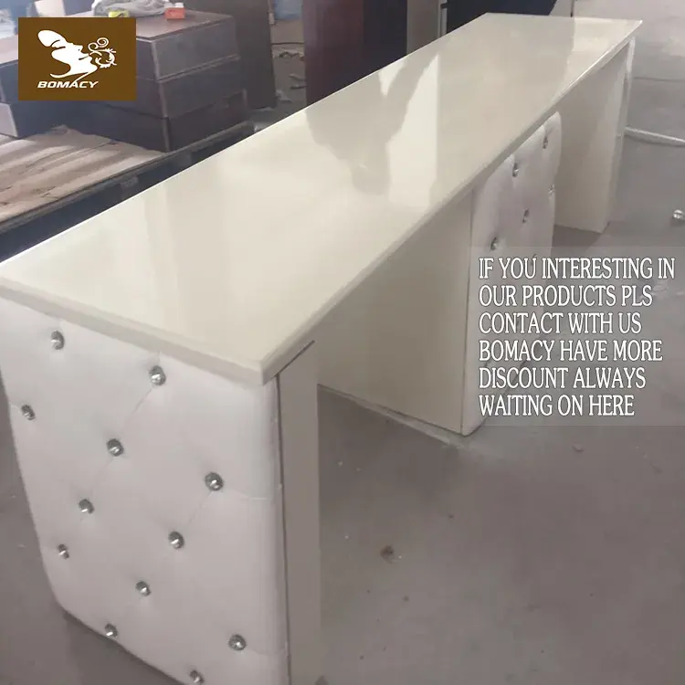 Bomacy nail desk with dust collector table white luxury vented nail table salon desk de nails double manicure table light luxury