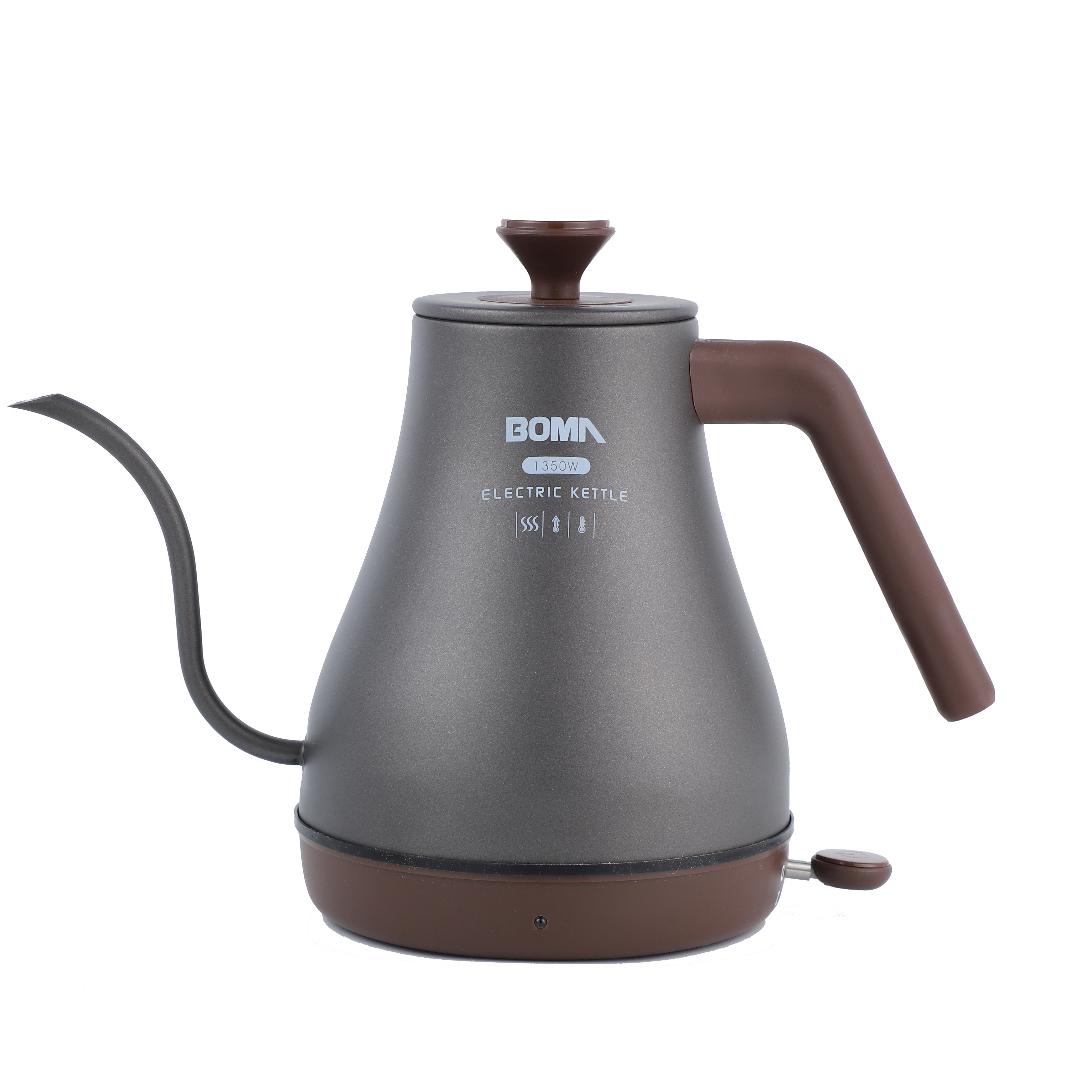 BOMA Manufactory Electric Coffee Pot Electric 1.2L Long Spout Stainless Steel Tea Kettle With Cord Electric Goose Neck Kettle