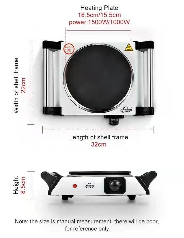 1500W Super Quality 1000W Single Burner Hot Plate Cooking Stove Electrical Cooker Heater Oven Portable Home Solid Hotplate