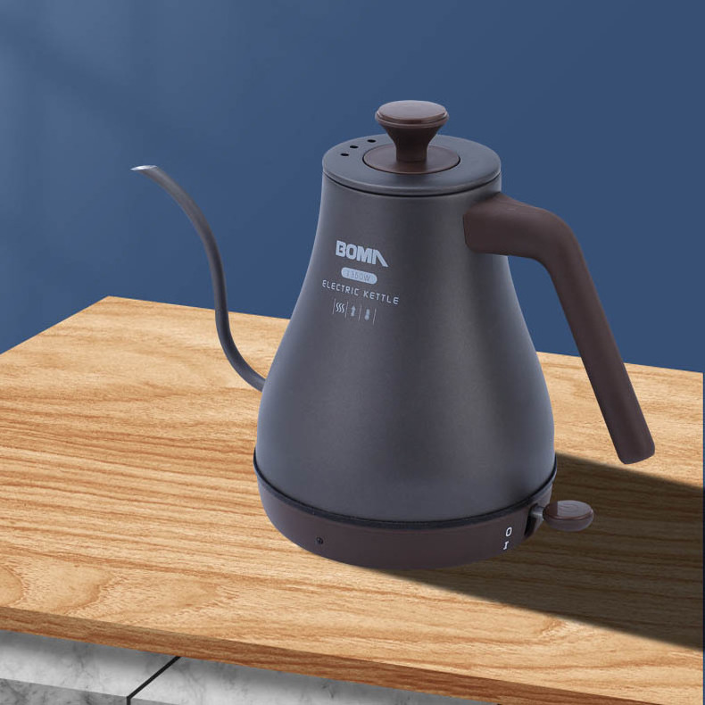 BOMA Manufactory Electric Coffee Pot Electric 1.2L Long Spout Stainless Steel Tea Kettle With Cord Electric Goose Neck Kettle