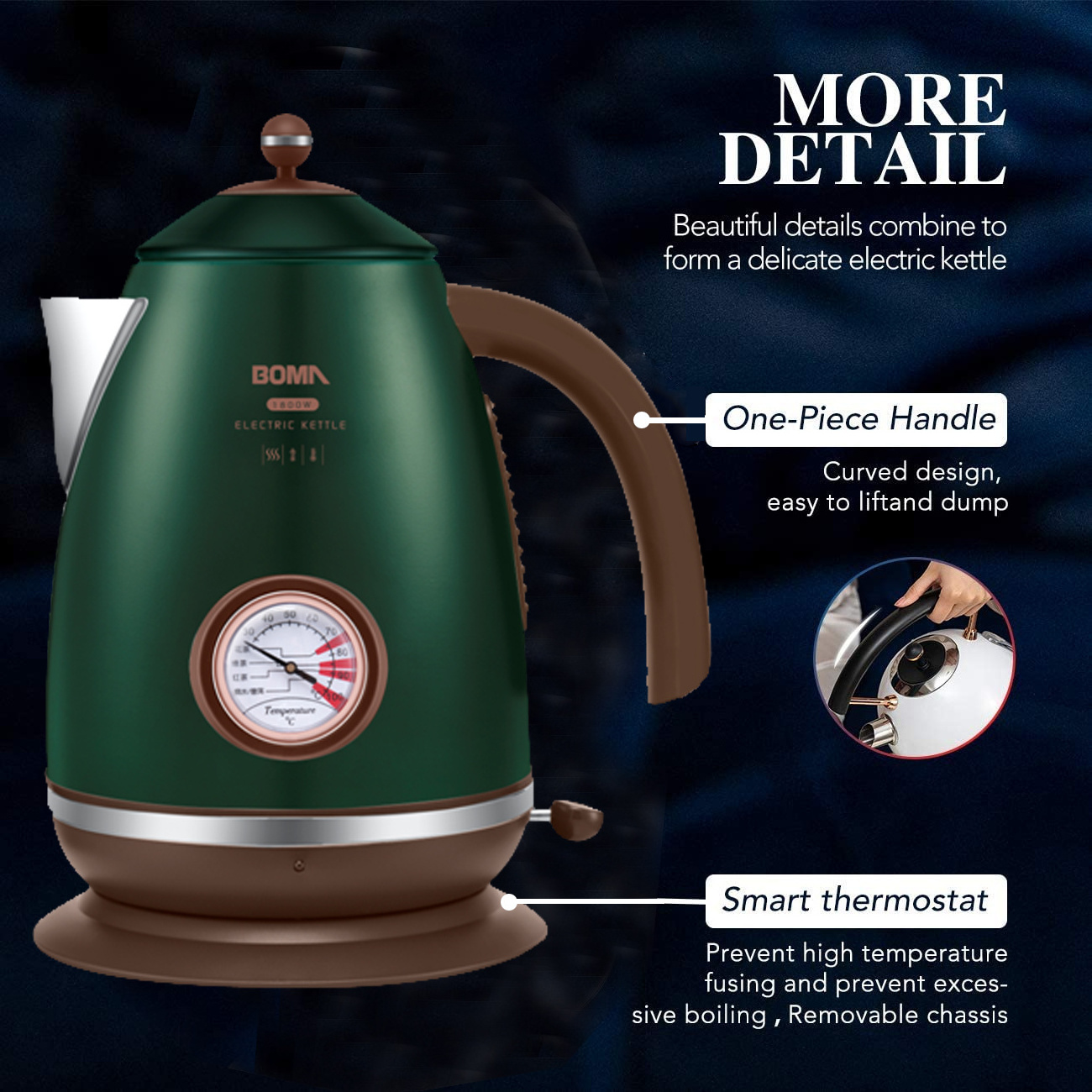 BOMA 1800W 2.0 L Electrical household appliance kettle with thermometer electric kettle with warmer electric kettle with timer