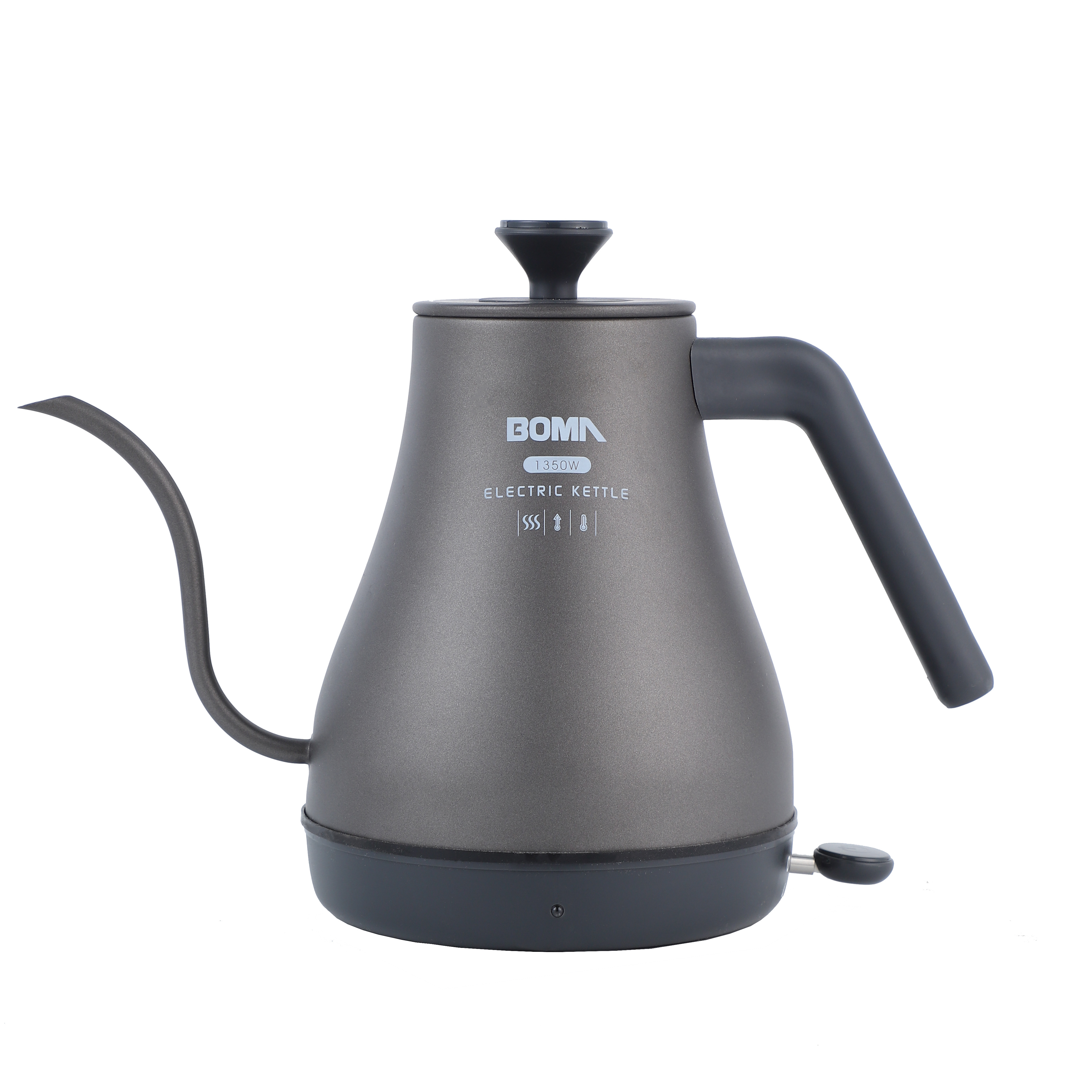 BOMA Manufactory Electric Coffee Pot Electric 1.2L Long Spout Stainless Steel Tea Kettle With Cord Electric Goose Neck Kettle