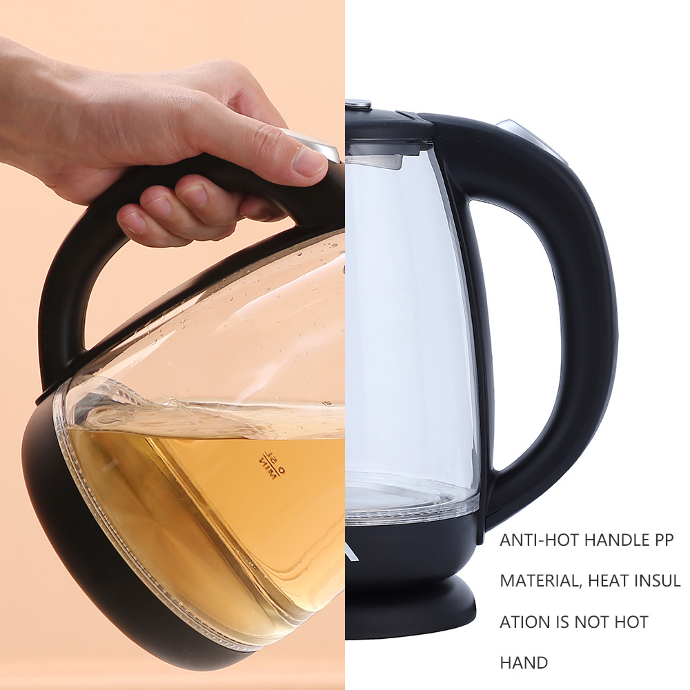 BOMA food grade glass electric bottle 2L 220V warmer electric kettle led manufacturer modern electric hot steam water Kettle