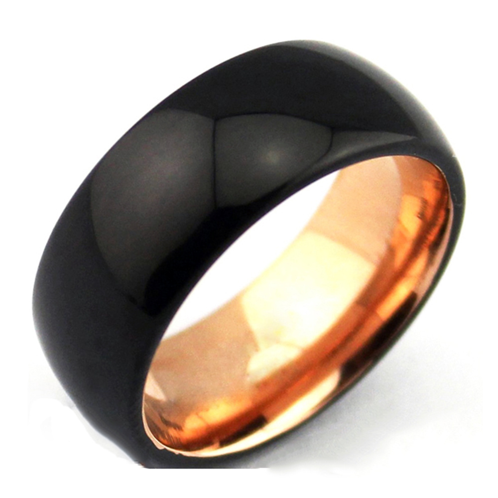 Wholesale Tungsten Carbide Rings rose gold tata ring matte finished 8mm rose gold engravable ring