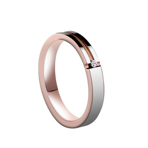 Tungsten carbide mens diamond wedding band rose gold and IP blue plated 4mm 6mm 8mm wedding bands tungsten ring style