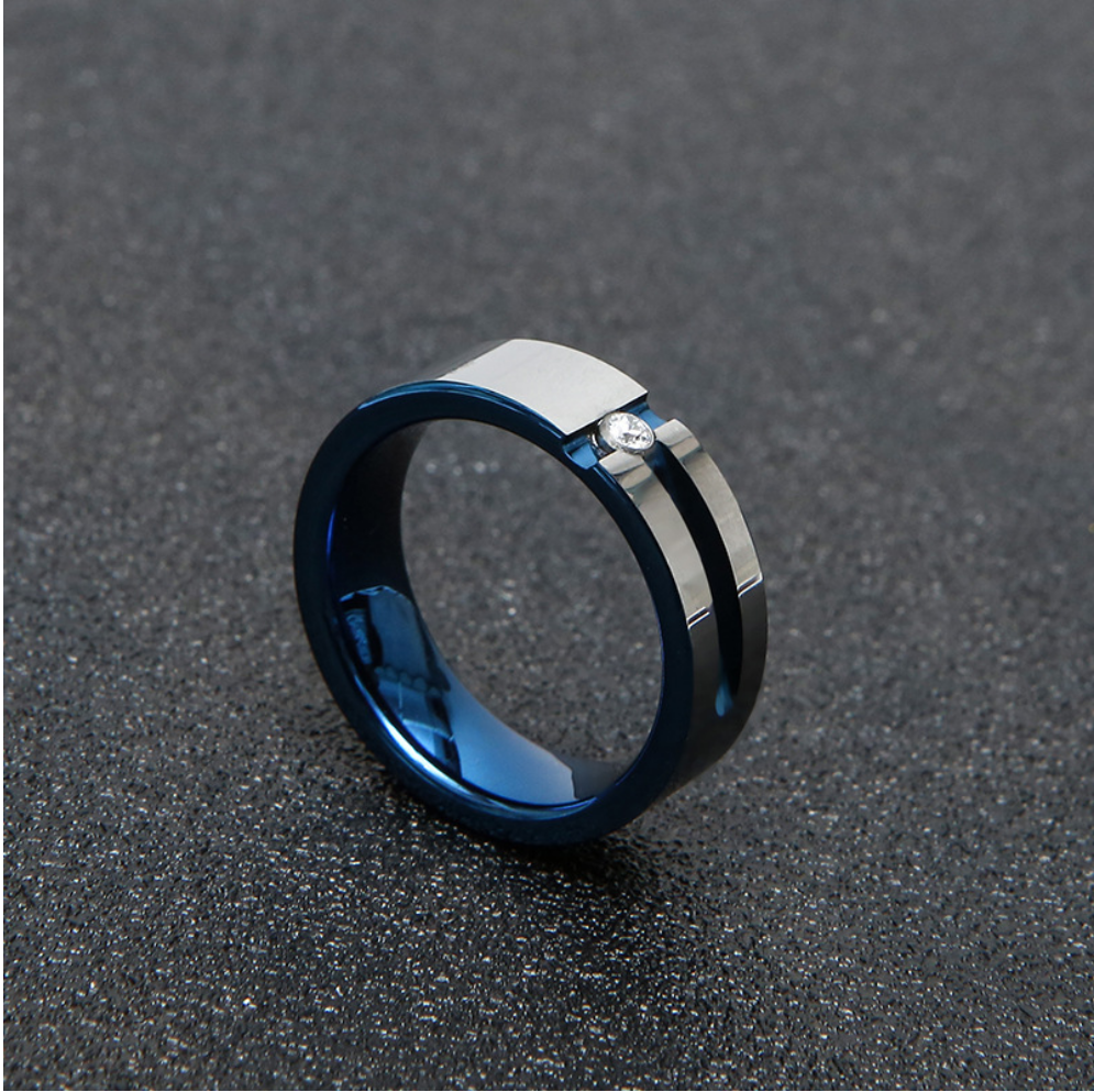 Tungsten carbide mens diamond wedding band rose gold and IP blue plated 4mm 6mm 8mm wedding bands tungsten ring style