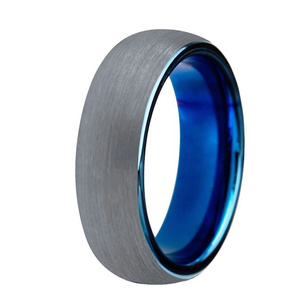 High-end pure tungsten carbide his and hers tungsten rings blue starry nebula 8mm tungsten carbide ring blue