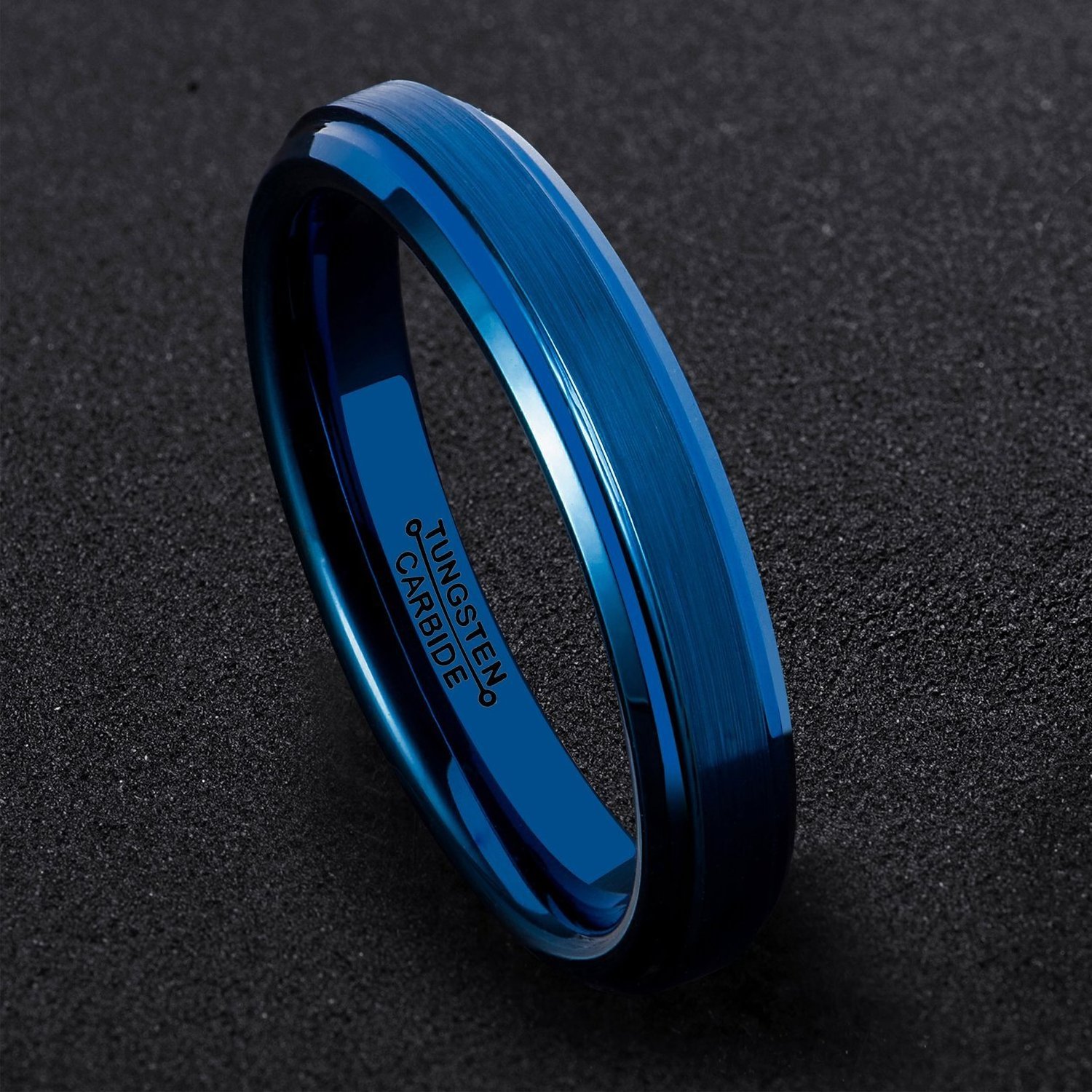 High-end pure tungsten carbide his and hers tungsten rings blue starry nebula 8mm tungsten carbide ring blue