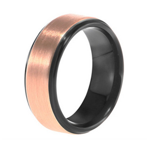 Wholesale Tungsten Carbide Rings rose gold tata ring matte finished 8mm rose gold engravable ring