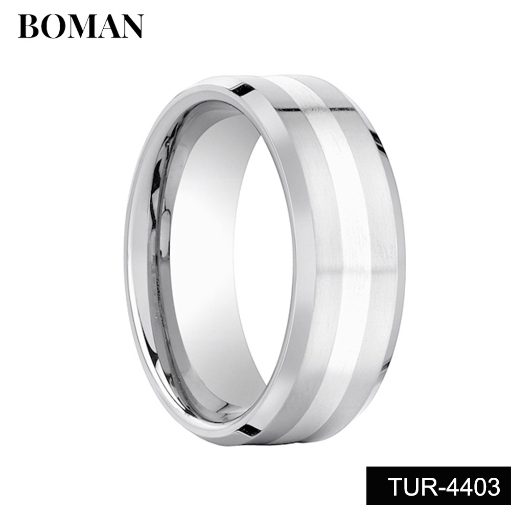 8mm Tungsten rings Real gold and silver Inlay  for Men Women Engagement Promise Wedding Band