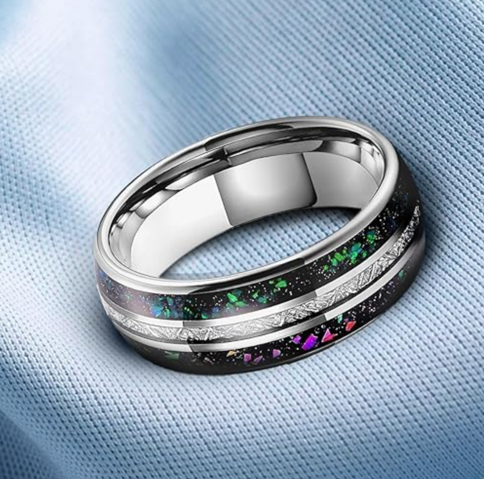 Custom 2/4/6/8mm width tungsten wedding rings for men and woman luxury wedding ring in tungsten galaxy ring