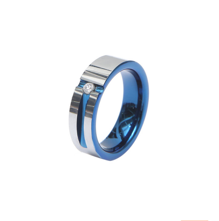 Tungsten carbide mens diamond wedding band rose gold and IP blue plated 4mm 6mm 8mm wedding bands tungsten ring style