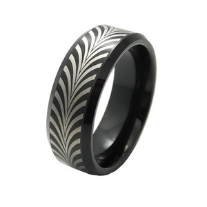 Classic men's 8mm black tungsten wedding rings Customized  plated wedding band tungsten carbide men rings