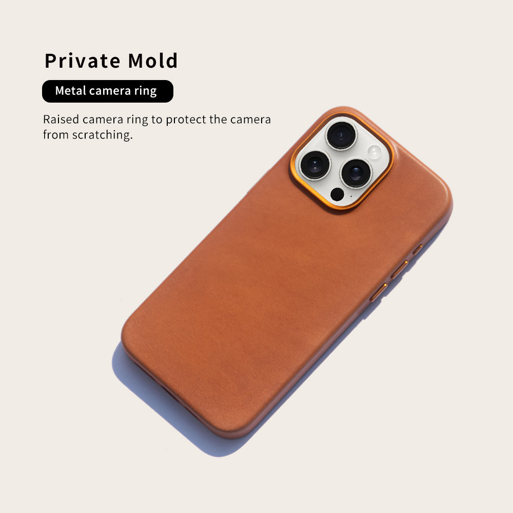 New arrival custom magnetic pu / genuine leather mobile cell phone case for iPhone 15 phone case