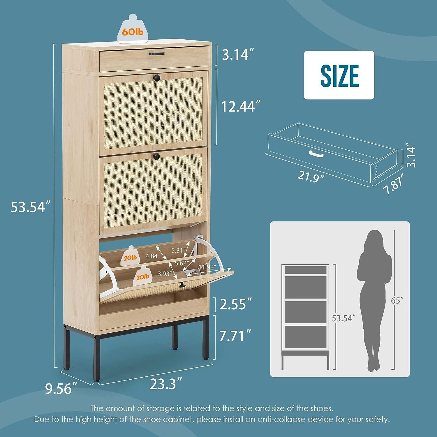 OEM Factory postmodern workshop shoes cabinet modern wooden furniture storage 360 degree rotating shoe rack