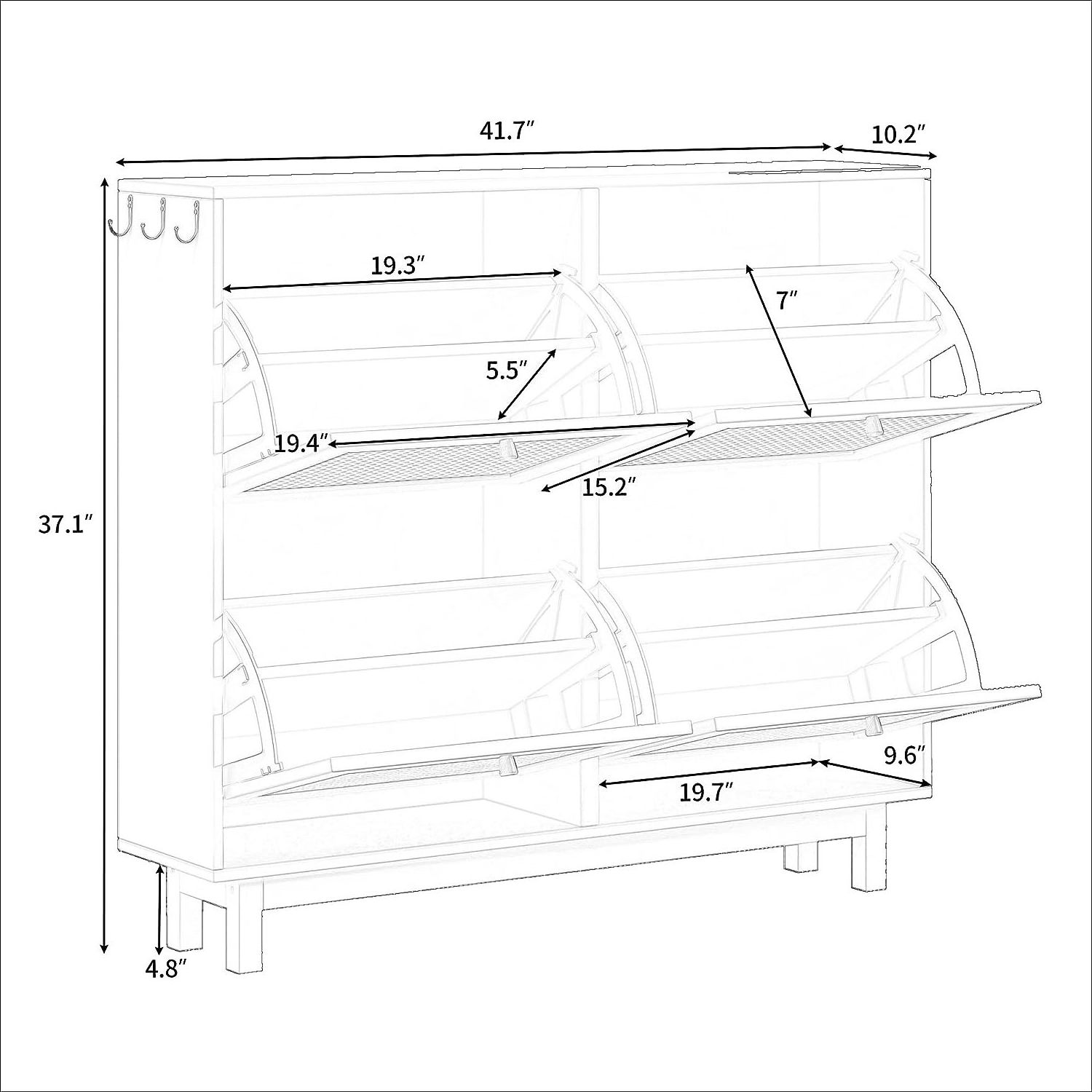 Good quality farmhouse room furniture modern organizer cabinets 4 tier shoe rack