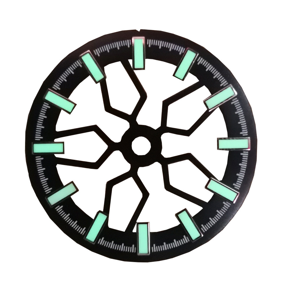 New NH70 movement dial 8.5MM diameter hollow wheel bone green luminous dial watch accessory parts Manufacturer