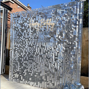 Other Wedding Decorations Supplies Shiny Glitter Sequins Board Silver Gold Shimmer Sequin Panels Interior Wall Panels Backdrop