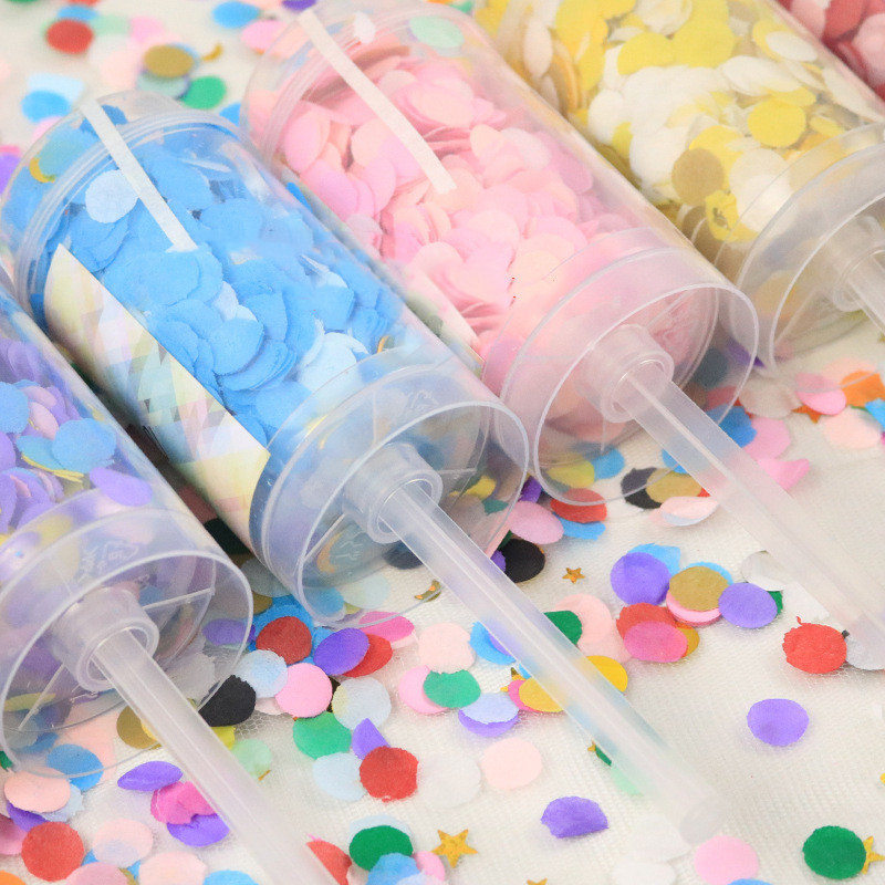 Wholesale Wedding Confetti Tubes Kids Birthday Party Decoration Set Supplies Handle Push Pop Confetti