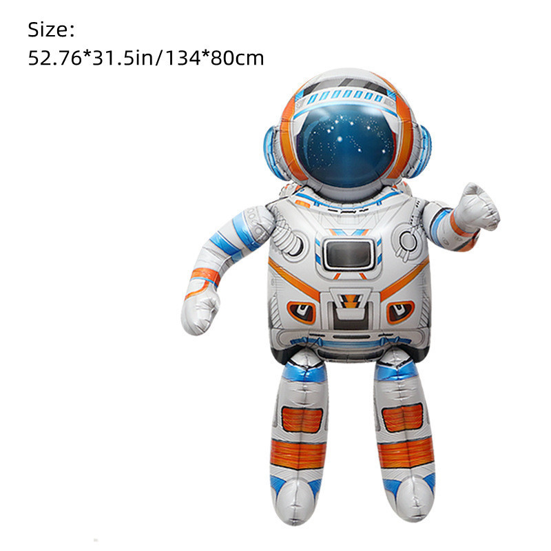 4D Astronaut Rocket Foil Helium Happy Birthday Balloons Kids Party Decorations Bobo Balloon Arch Stand Event Decoration