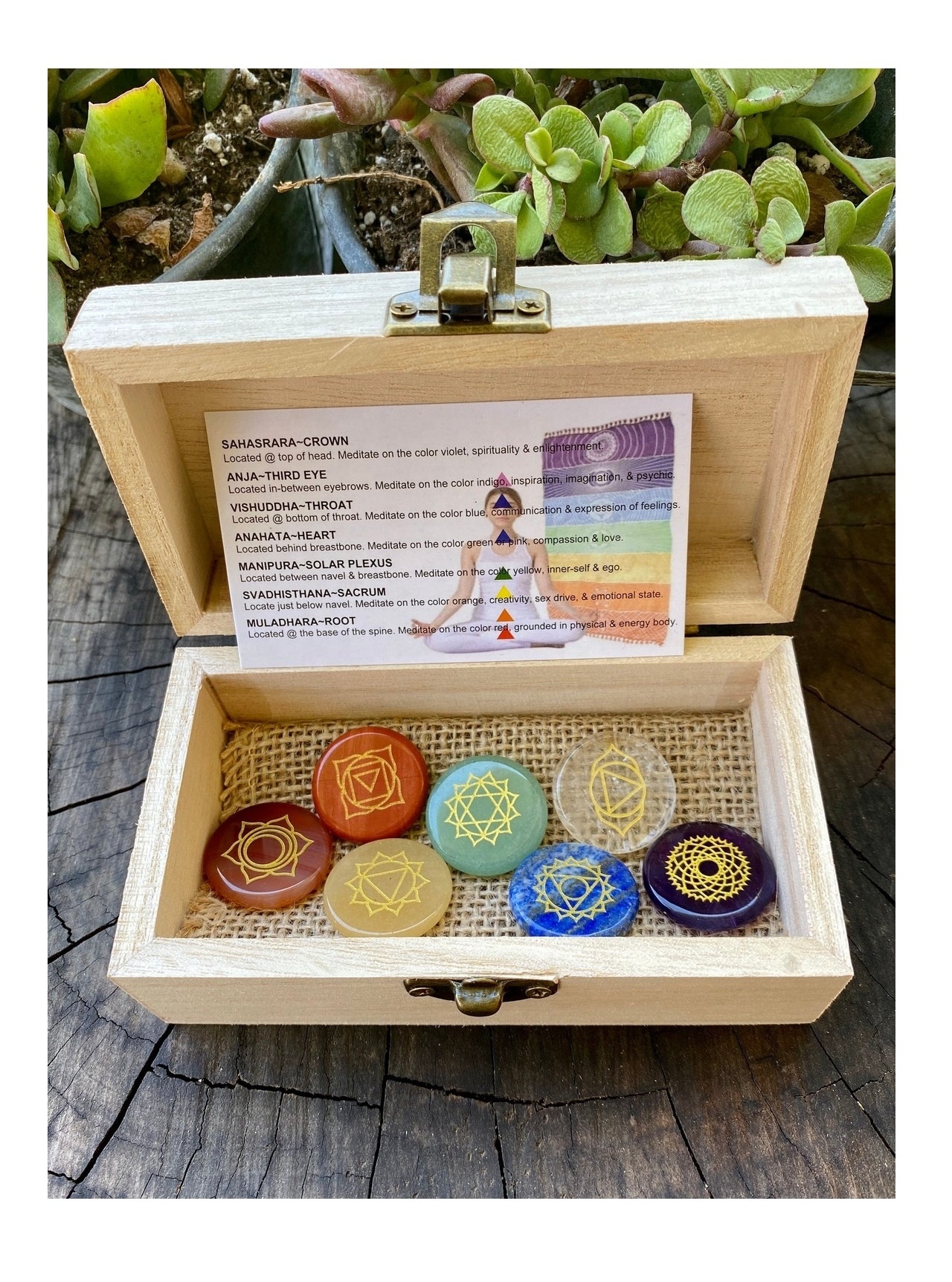 Chakra set with Round shape wholesale chakra stones box  crystals healing spiritual products and  crystals healing stones bulk