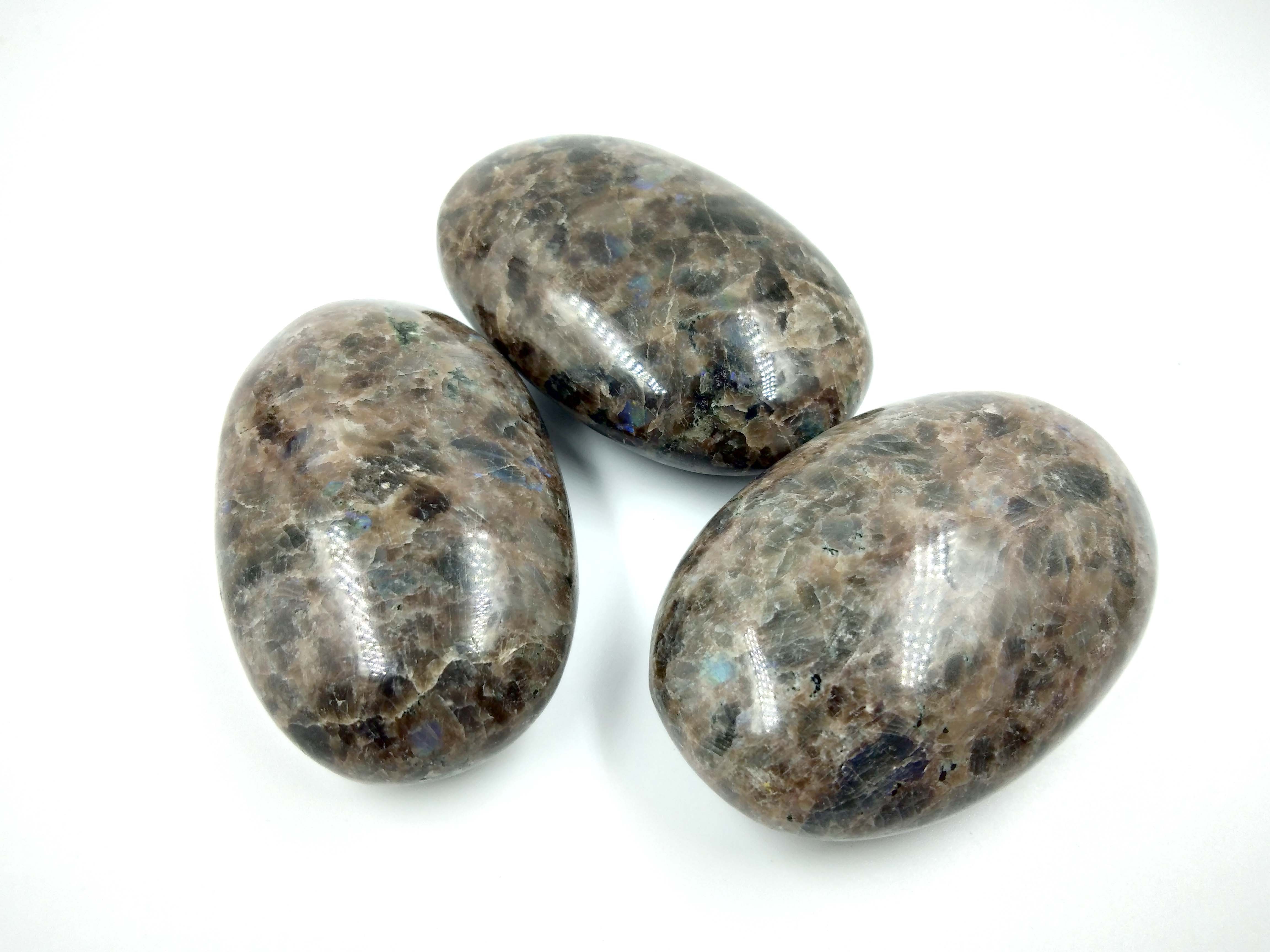 brown larvikite palmstone natural stone /brown rainbow moonstone pocket stone