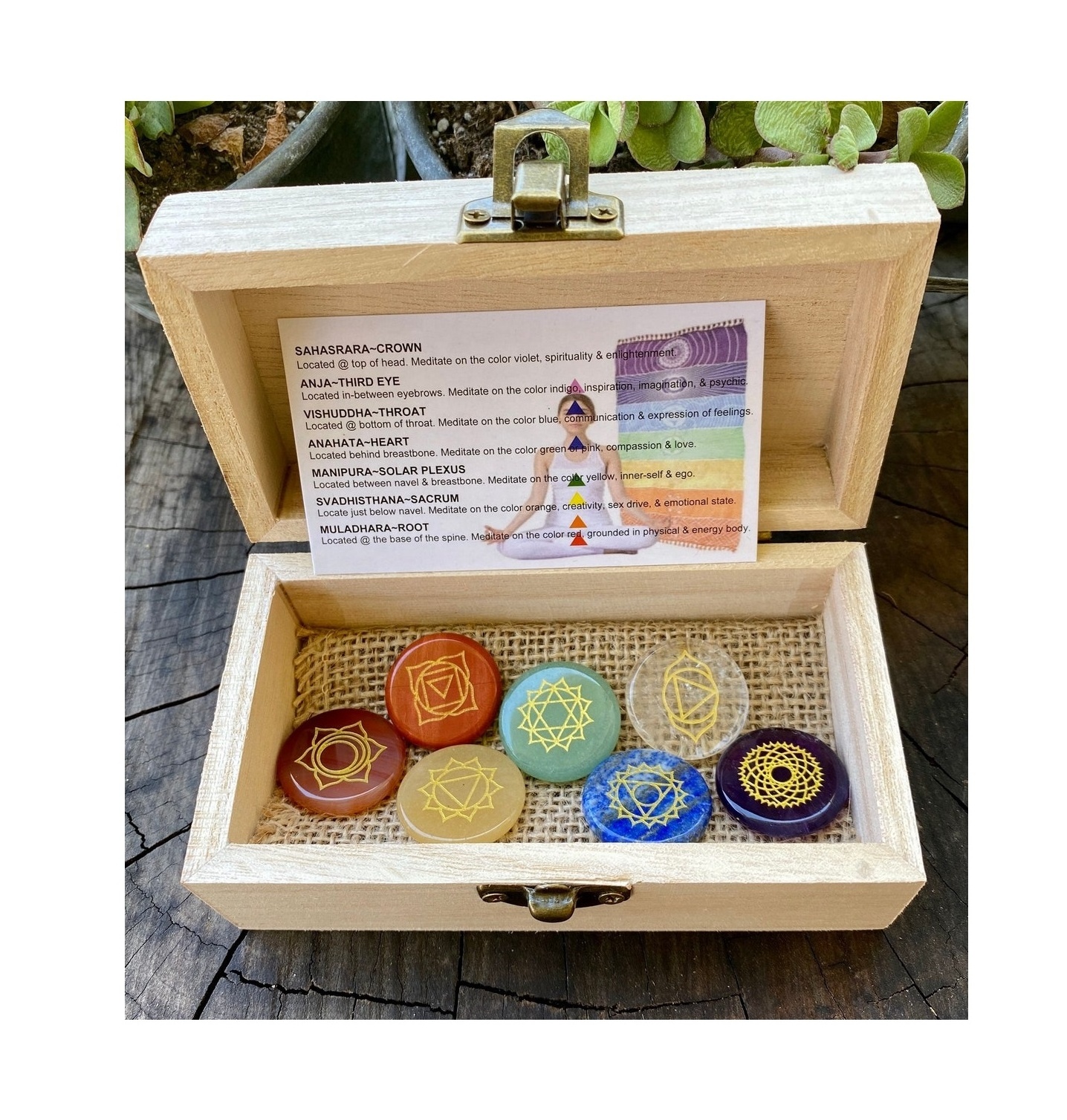 Chakra set with Round shape wholesale chakra stones box  crystals healing spiritual products and  crystals healing stones bulk