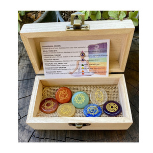 Chakra set with Round shape wholesale chakra stones box  crystals healing spiritual products and  crystals healing stones bulk