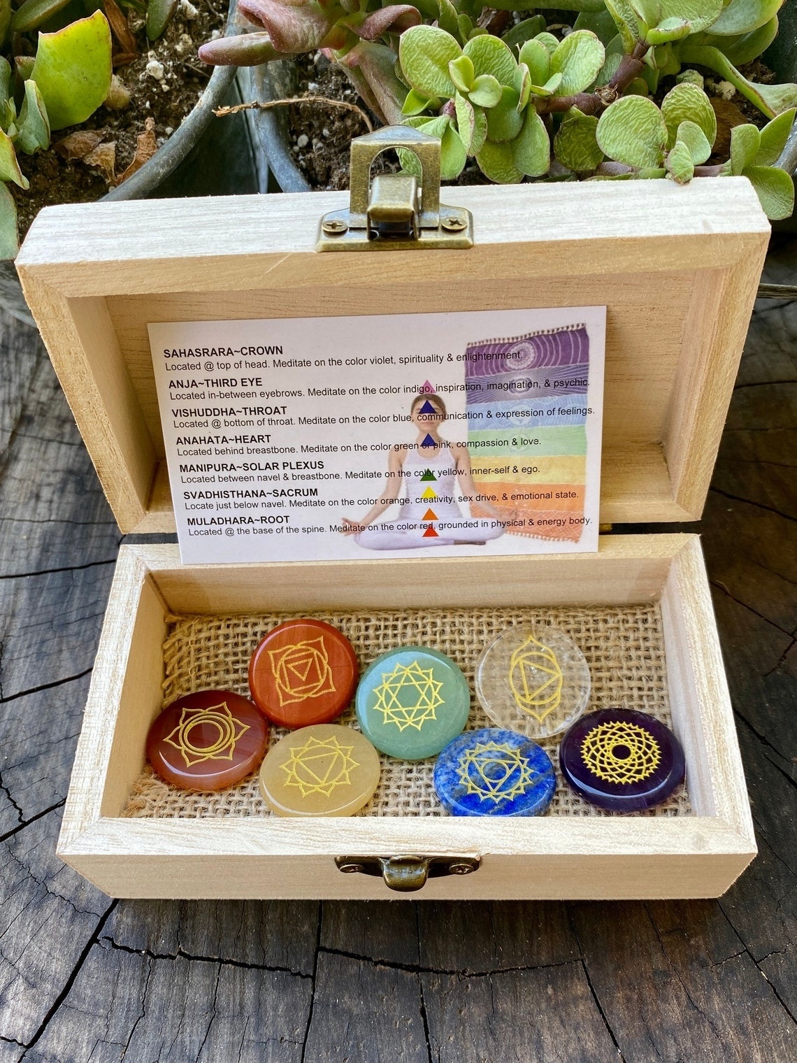 Chakra set with Round shape wholesale chakra stones box  crystals healing spiritual products and  crystals healing stones bulk